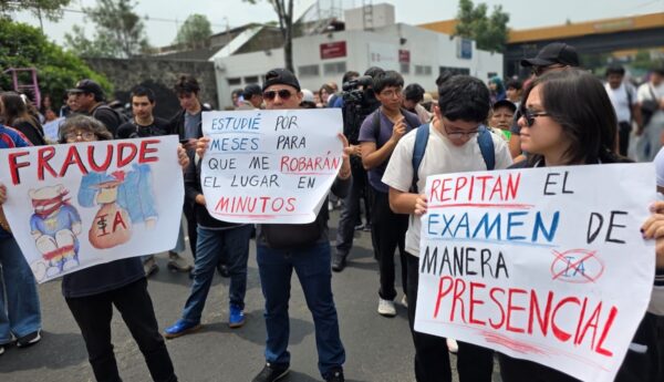 Marcha en la UNAM hoy exámenes de admisión