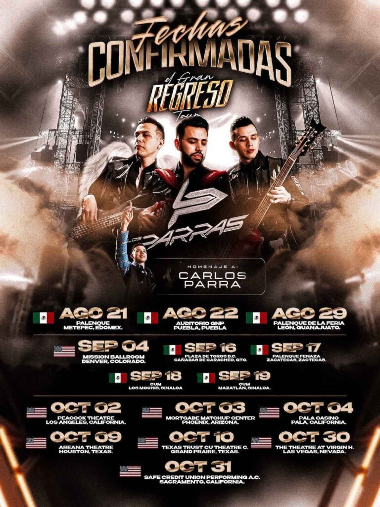 cartel de los boletos de Los Parras en México 2026