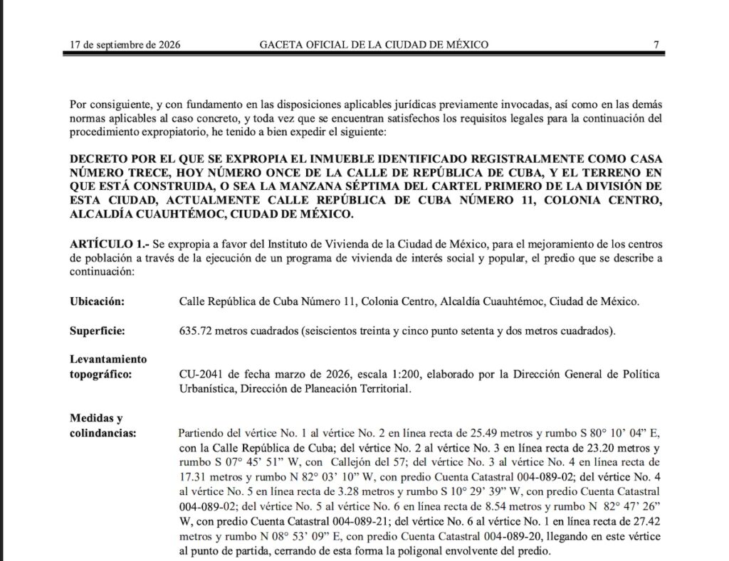 La CDMX aprueba expropiación de Cuba 11