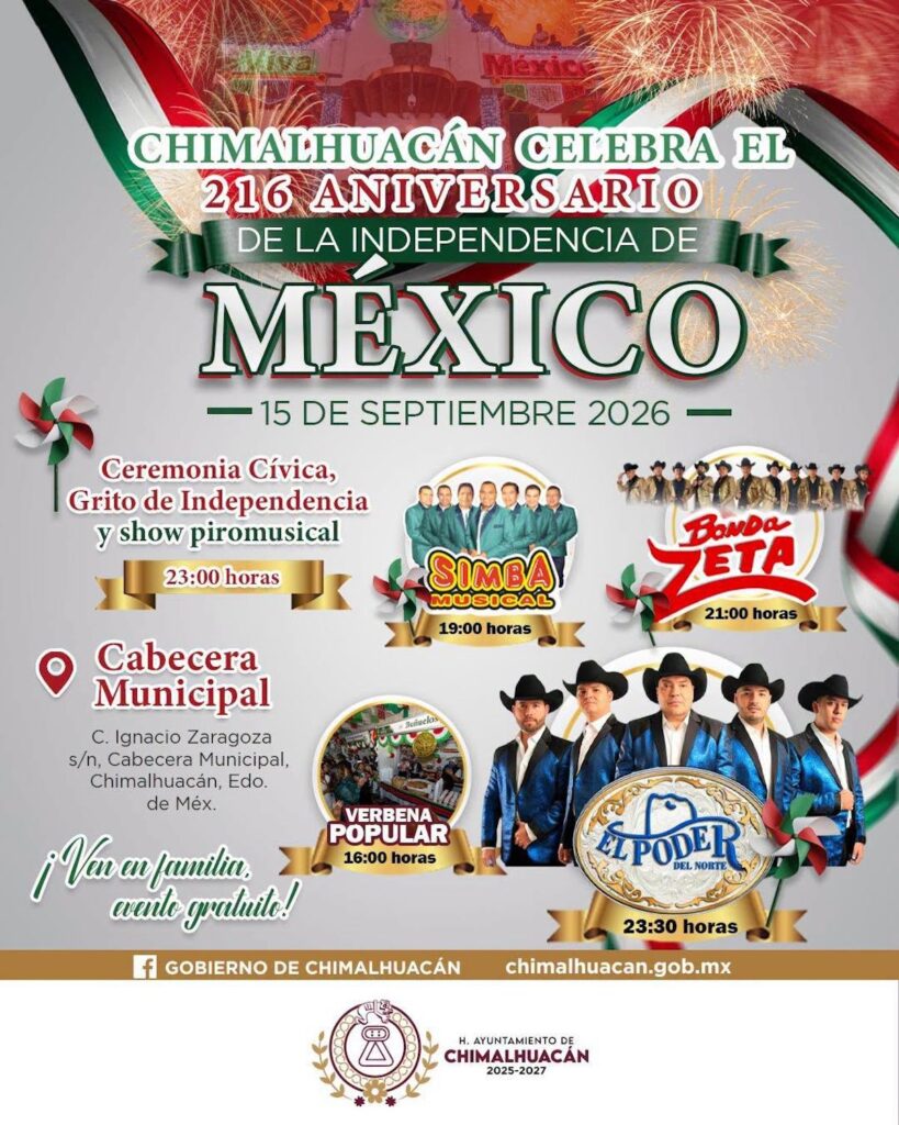 artistas en Grito del 15 de septiembre en Chimalhuacán