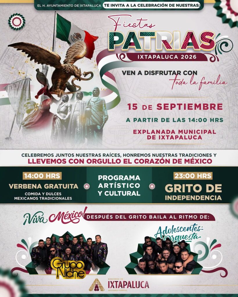 artistas en Ixtapaluca del grito del 15 de septiembre 2026
