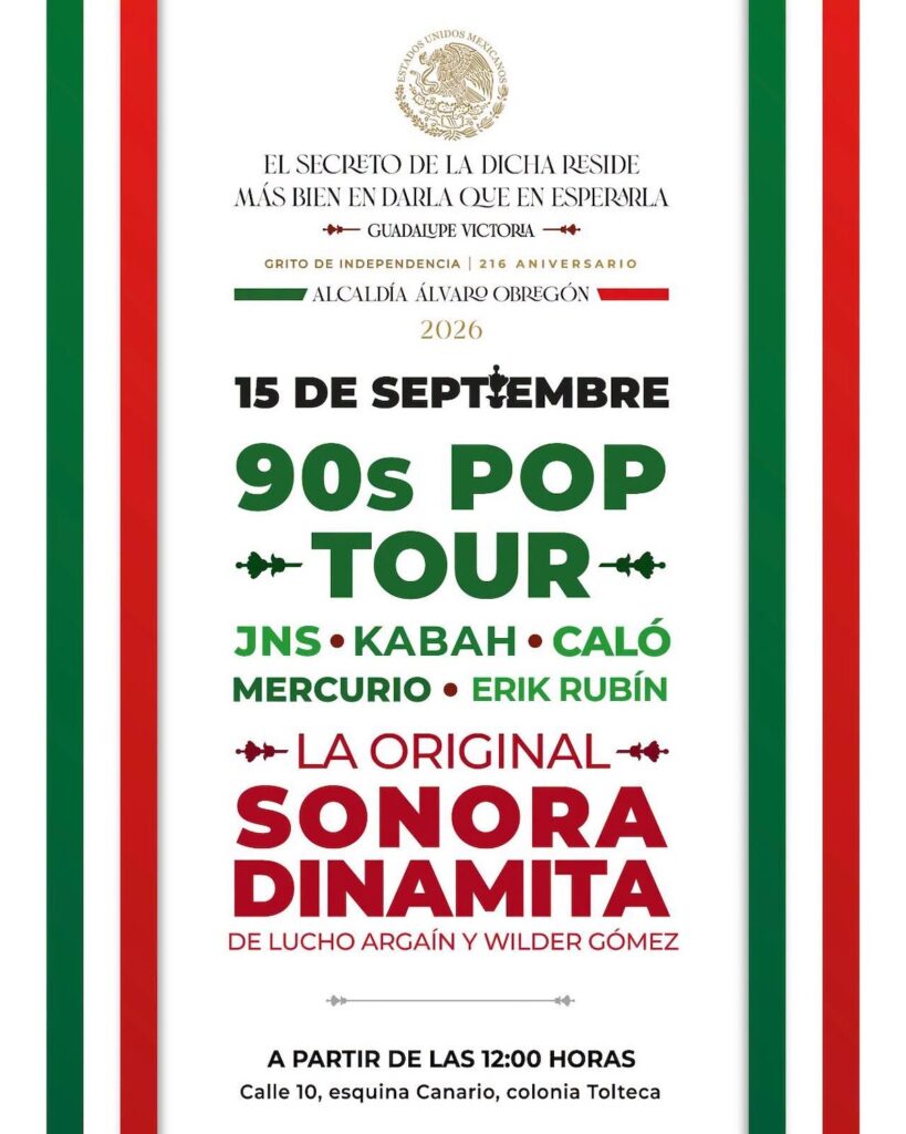 artistas grito del 15 de septiembre álvaro Obregón