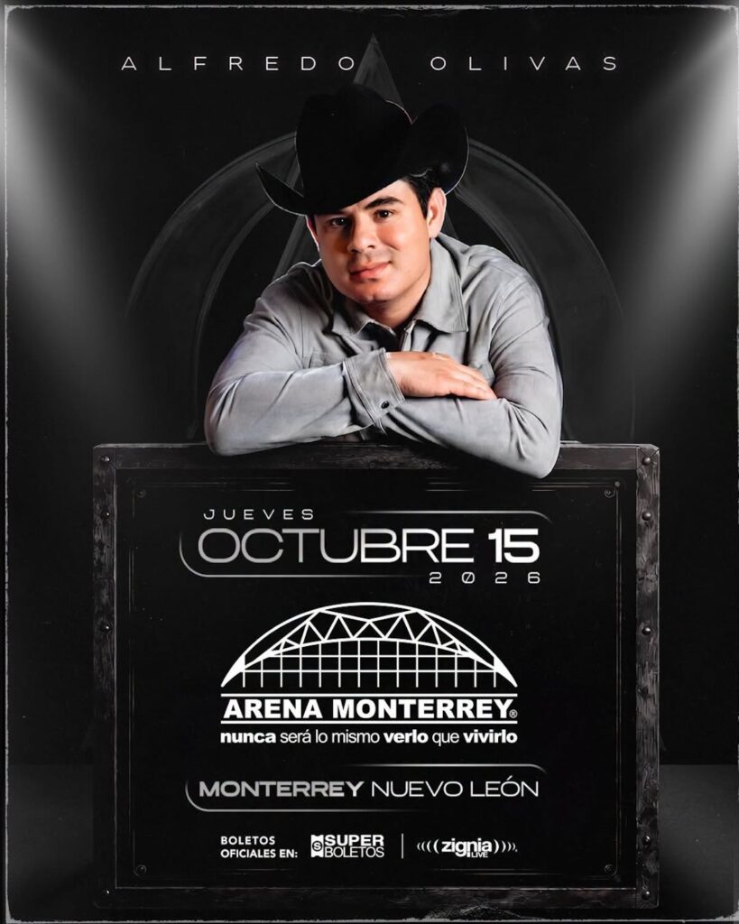 cartel de la venta de boletos para Alfredo Olivas en Monterrey 2026