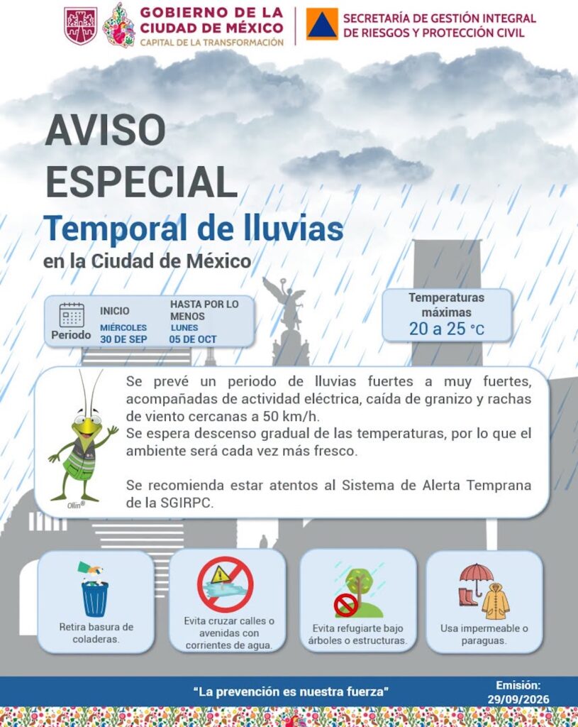 va a llover en CDMX