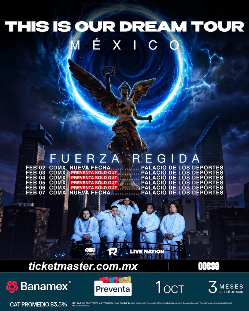 fechas para Fuerza Regida en el Palacio de los Deportes