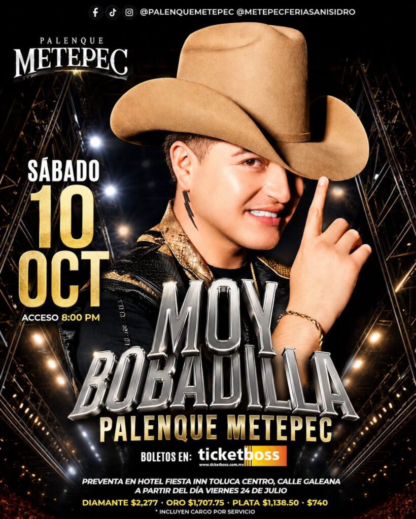 boletos moy bobadilla palenque de metepec 2026
